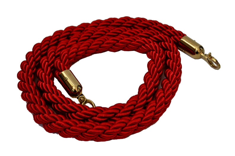 Noleggio Cordone rosso con ganci oro a Milano